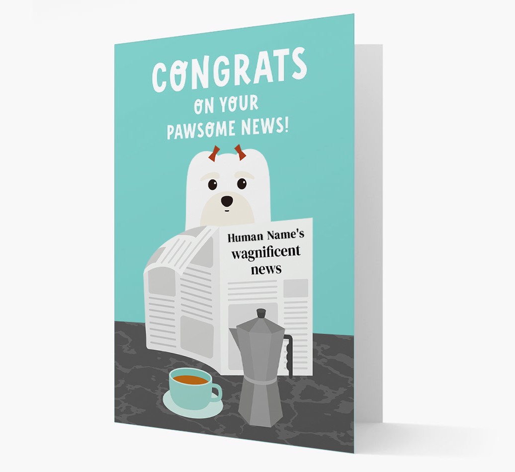 Congrats On Your Pawsome News: Personalized {breedFullName} Card