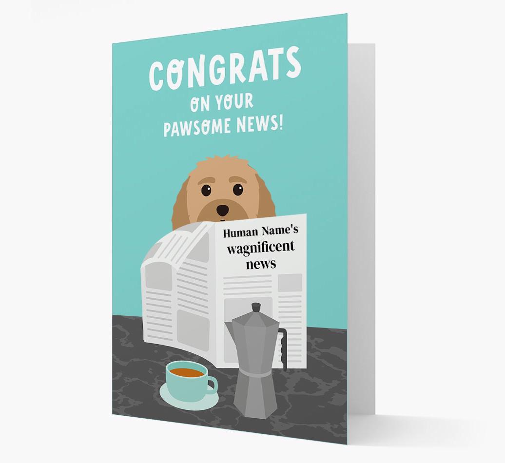 Congrats On Your Pawsome News: Personalized {breedFullName} Card