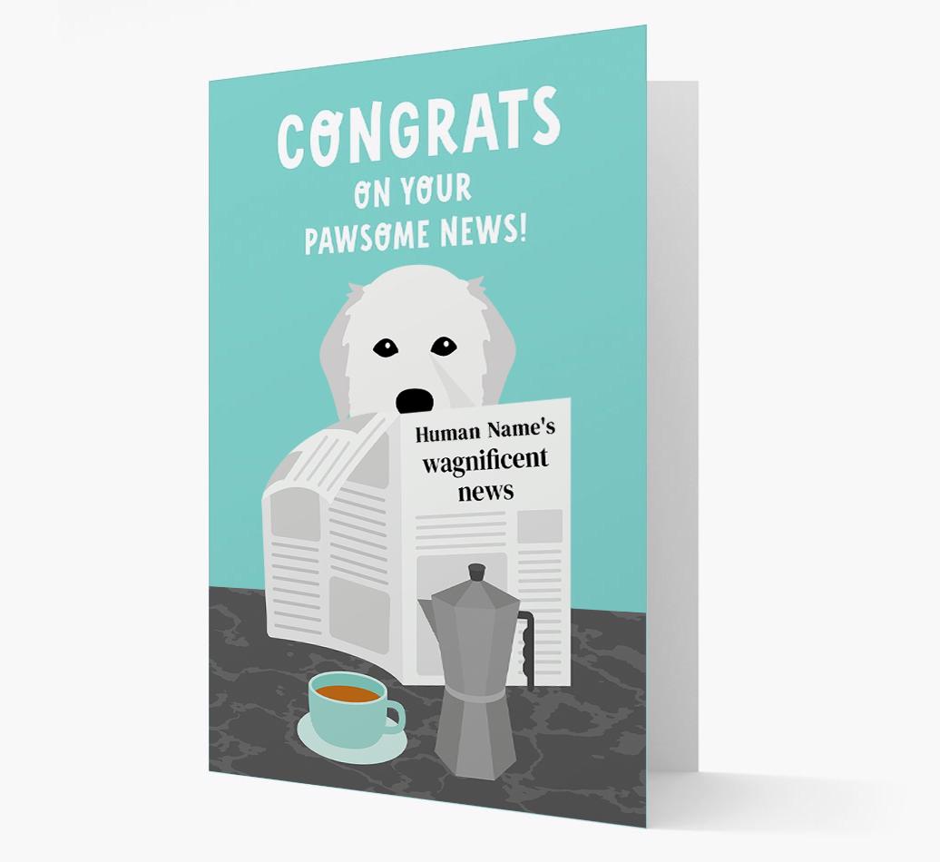 Congrats On Your Pawsome News: Personalized {breedFullName} Card