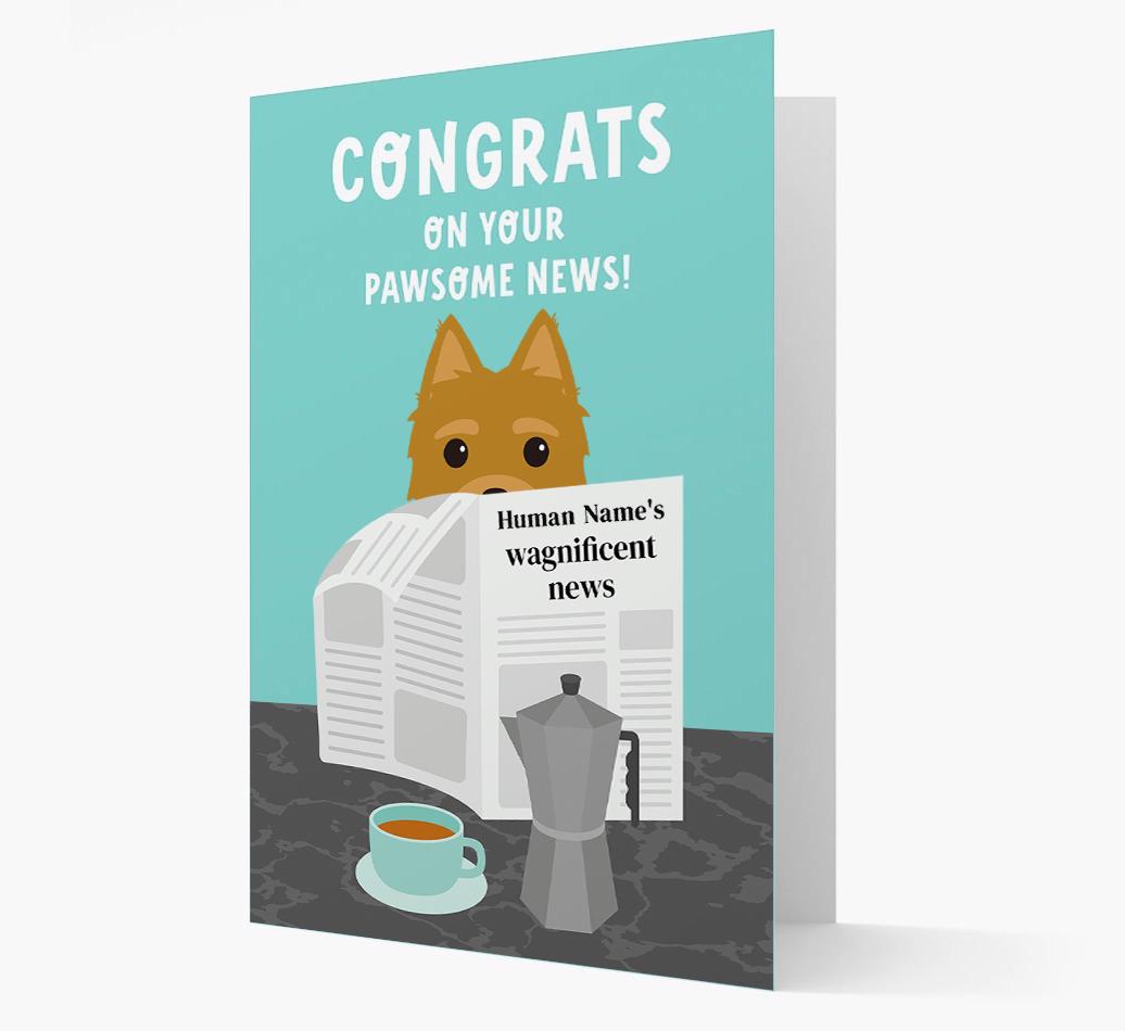 Congrats On Your Pawsome News: Personalized {breedFullName} Card