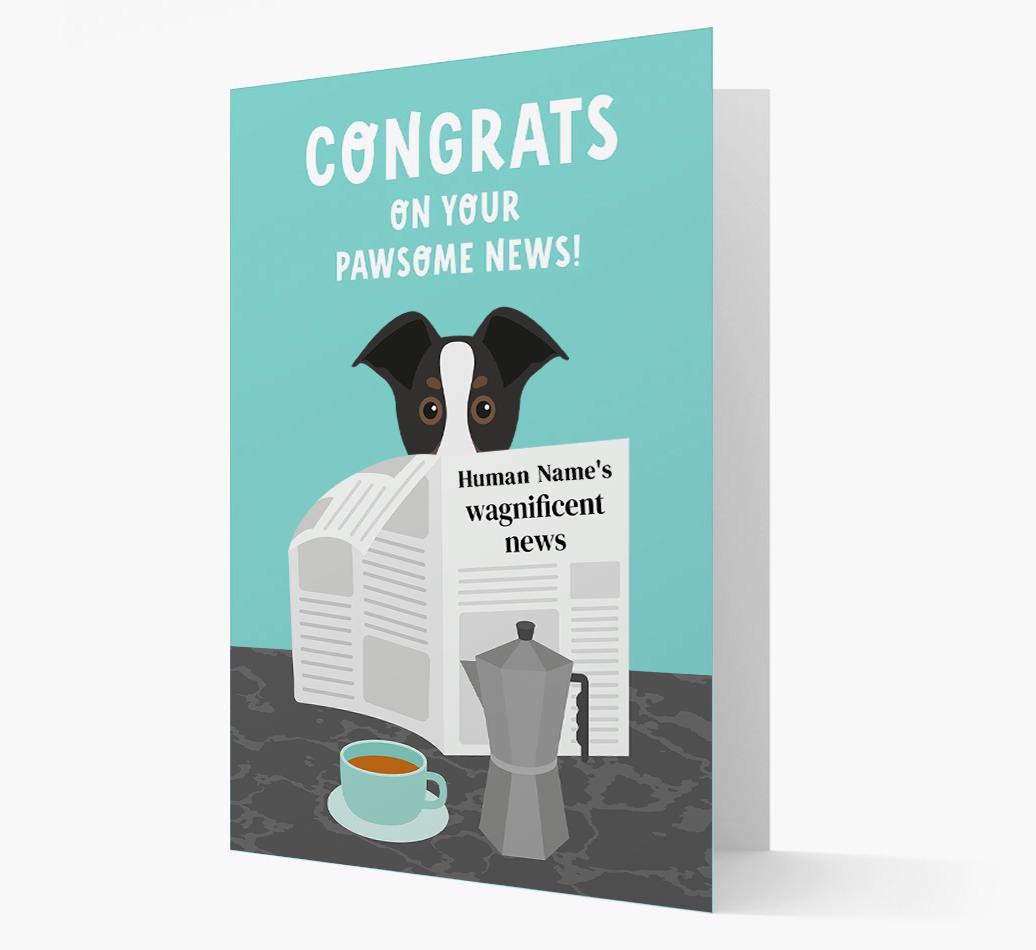 Congrats On Your Pawsome News: Personalized {breedFullName} Card