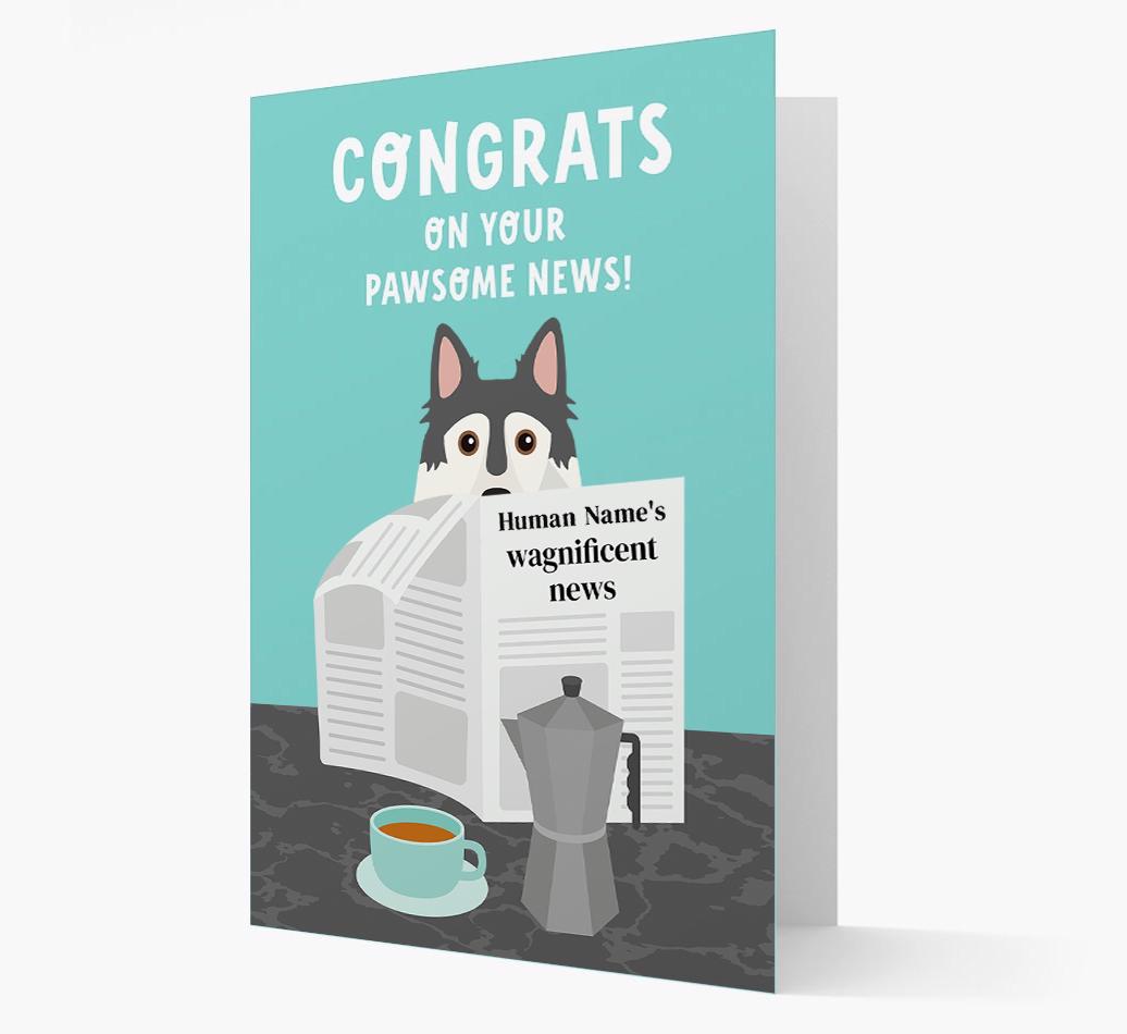 Congrats On Your Pawsome News: Personalized {breedFullName} Card