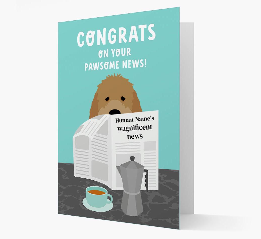 Congrats On Your Pawsome News: Personalized {breedFullName} Card