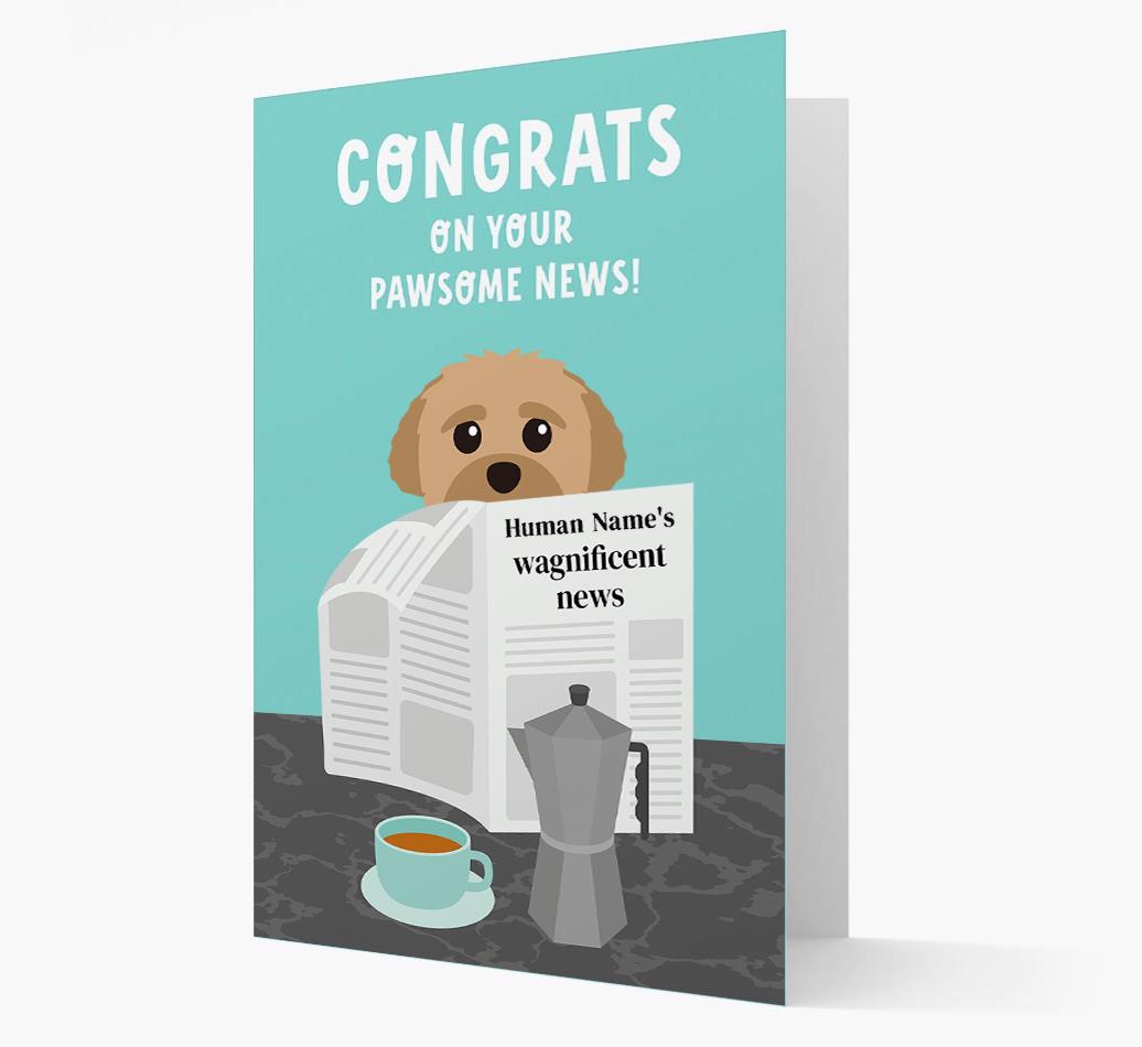 Congrats On Your Pawsome News: Personalized {breedFullName} Card
