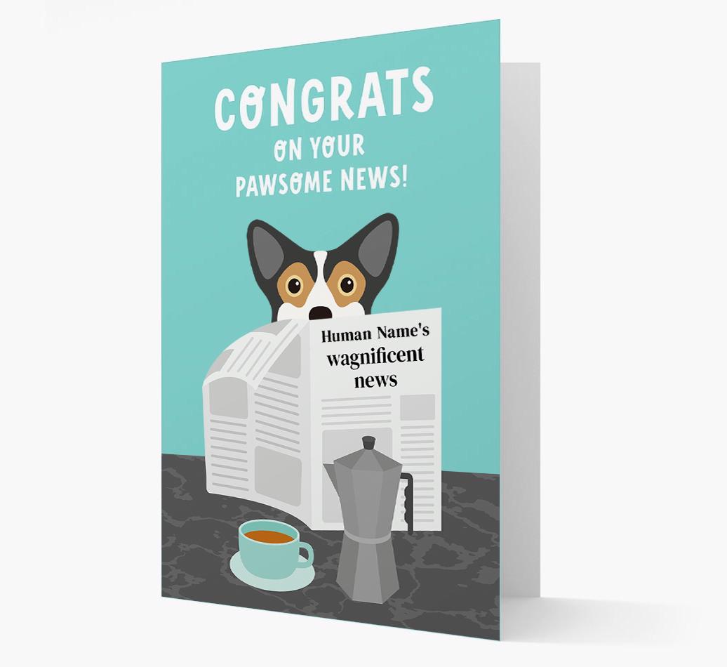 Congrats On Your Pawsome News: Personalized {breedFullName} Card