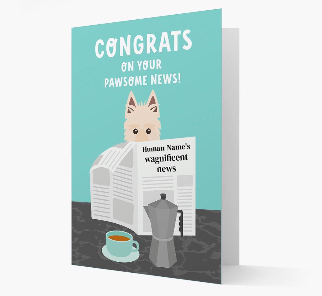 Congrats On Your Pawsome News: Personalized {breedFullName} Card
