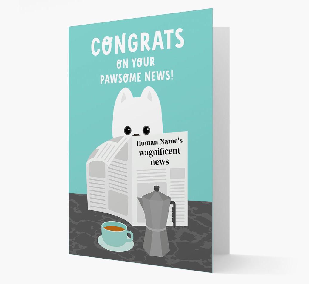 Congrats On Your Pawsome News: Personalized {breedFullName} Card