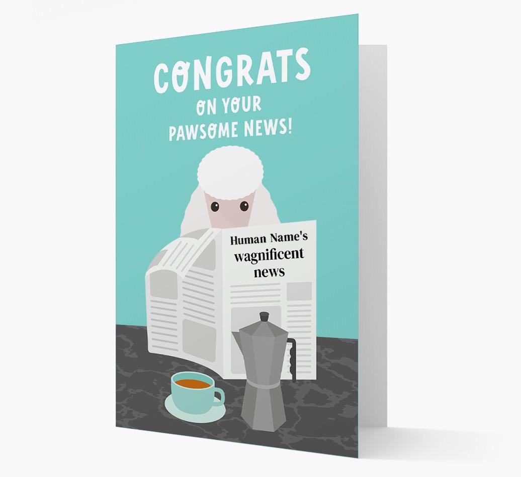 Congrats On Your Pawsome News: Personalized {breedFullName} Card