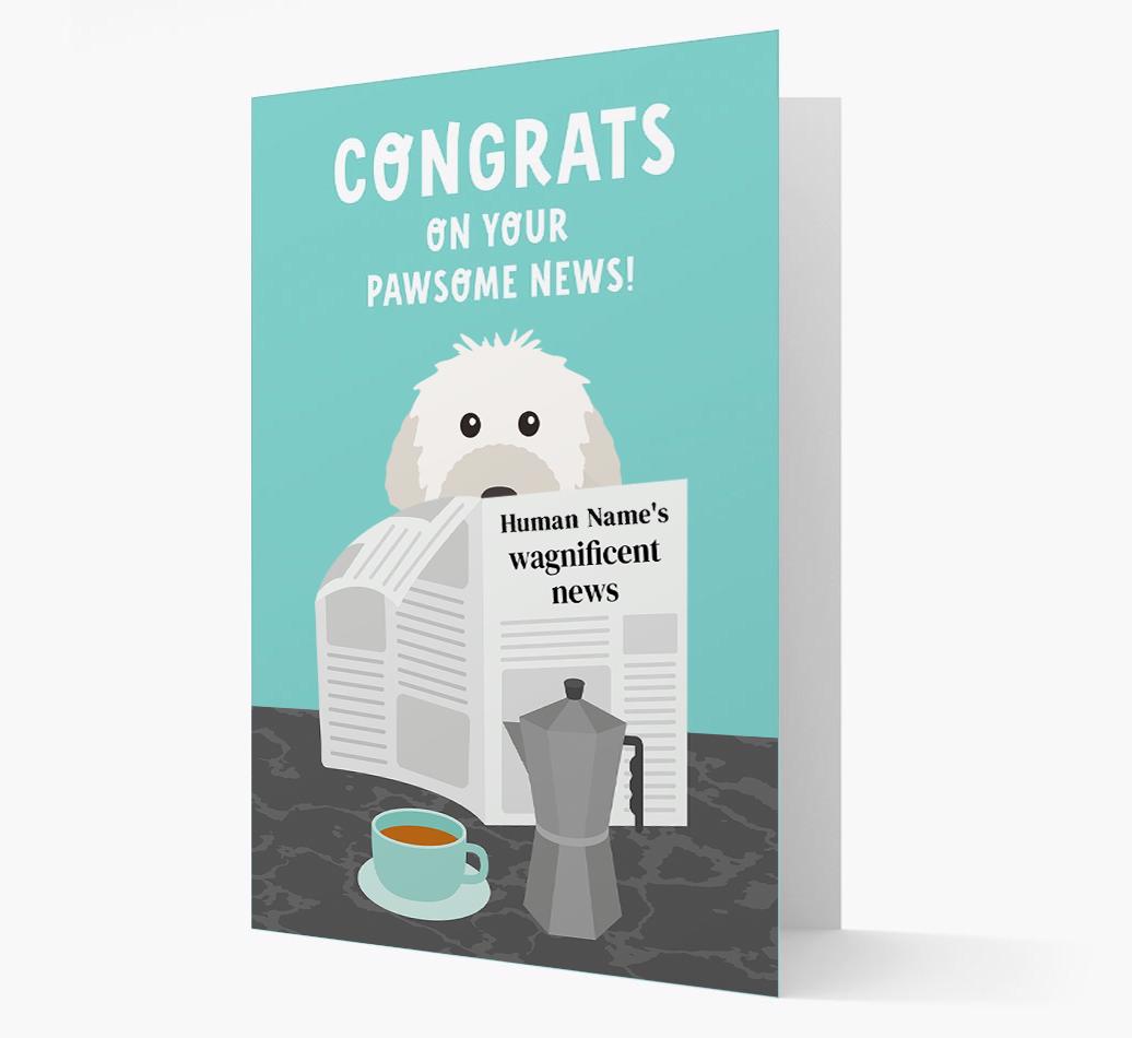 Congrats On Your Pawsome News: Personalized {breedFullName} Card