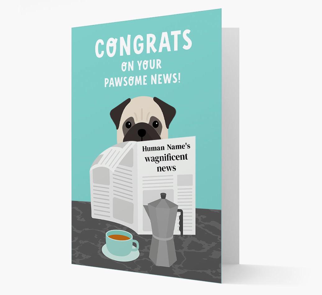 Congrats On Your Pawsome News: Personalized {breedFullName} Card