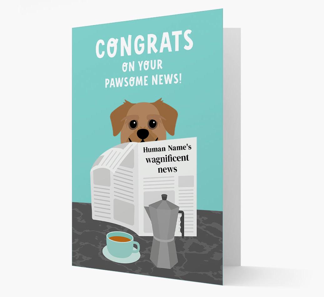 Congrats On Your Pawsome News: Personalized {breedFullName} Card