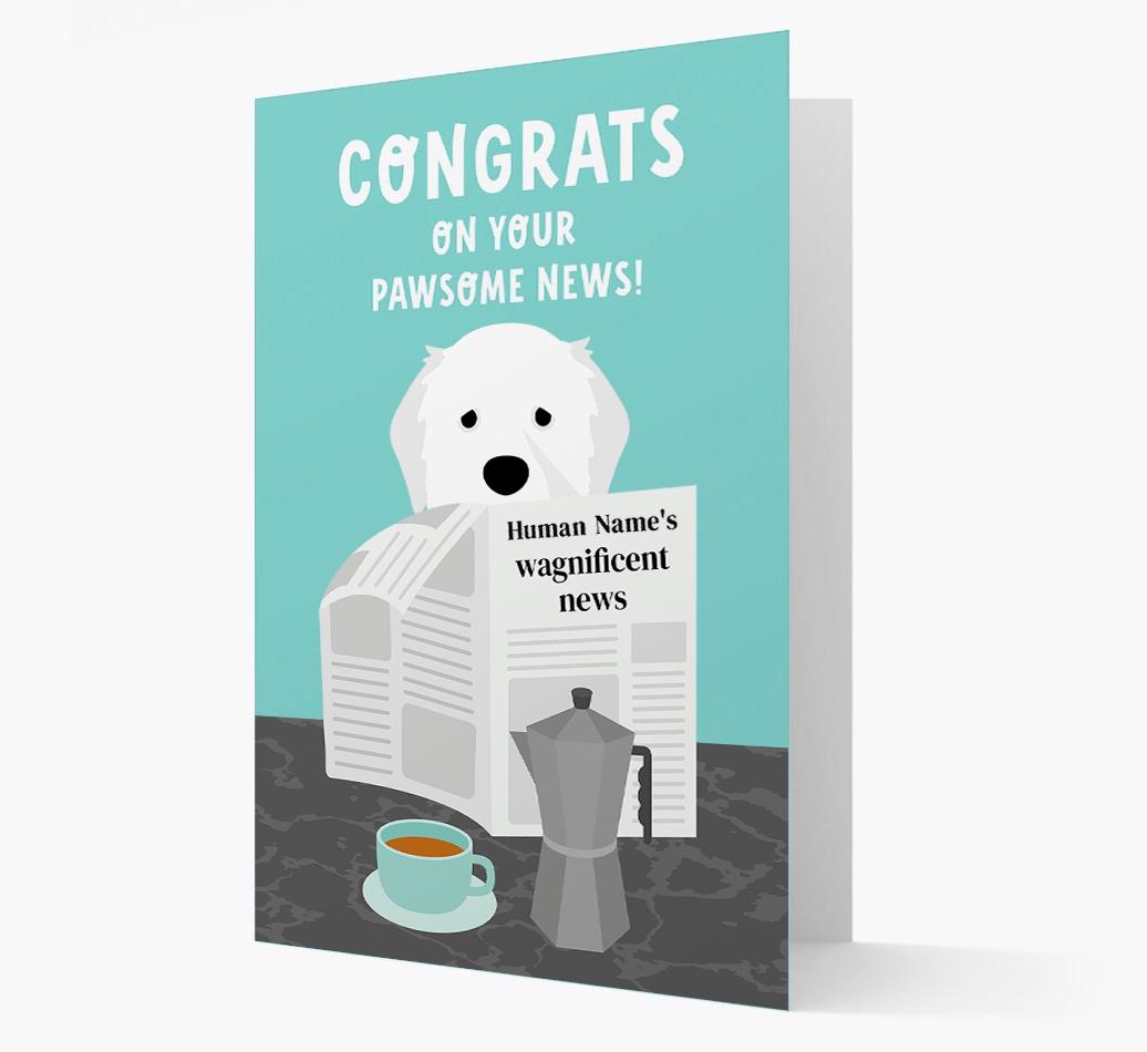 Congrats On Your Pawsome News: Personalized {breedFullName} Card
