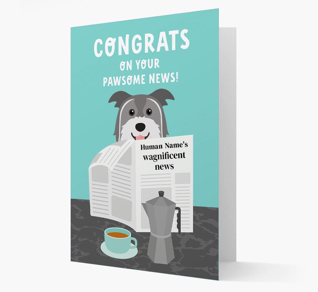 Congrats On Your Pawsome News: Personalized {breedFullName} Card