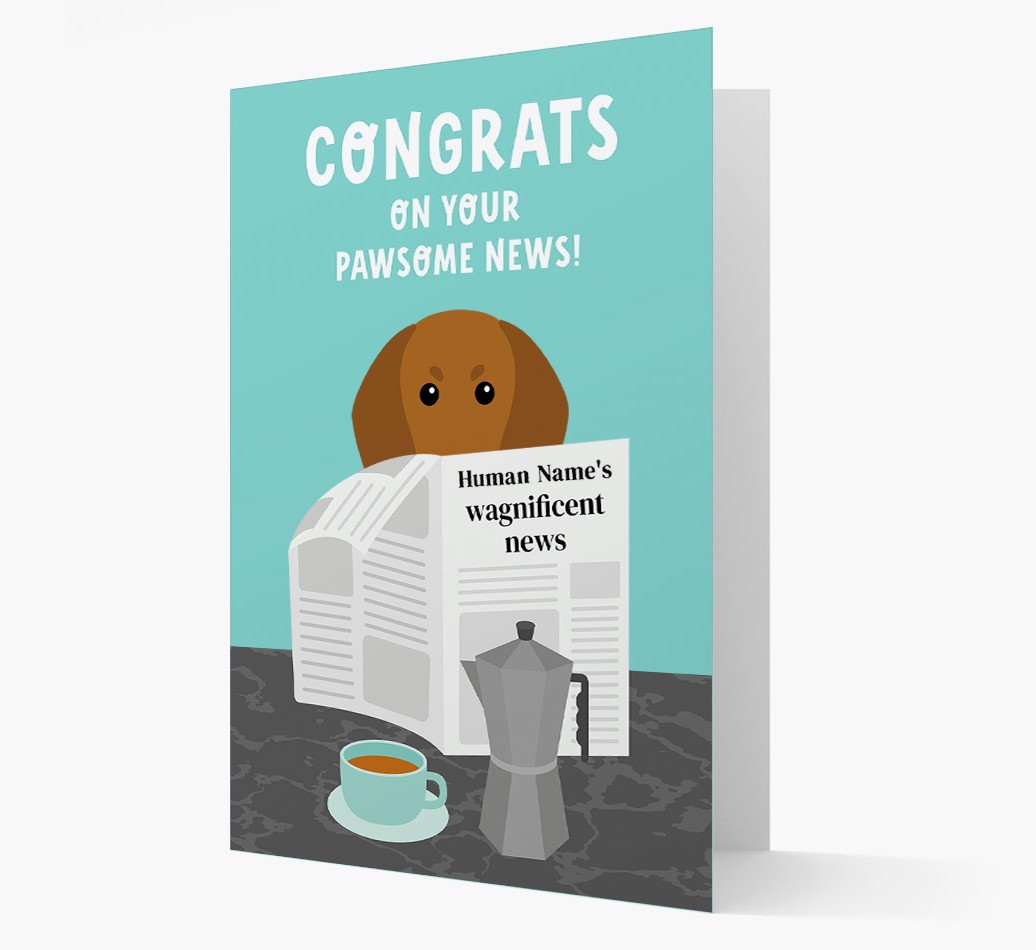 Congrats On Your Pawsome News: Personalized {breedFullName} Card