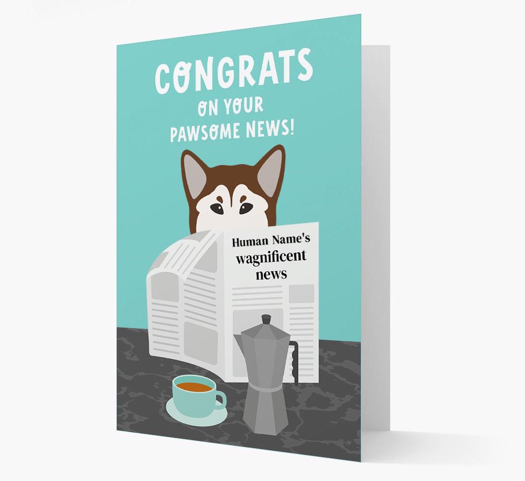 Congrats On Your Pawsome News: Personalized {breedFullName} Card