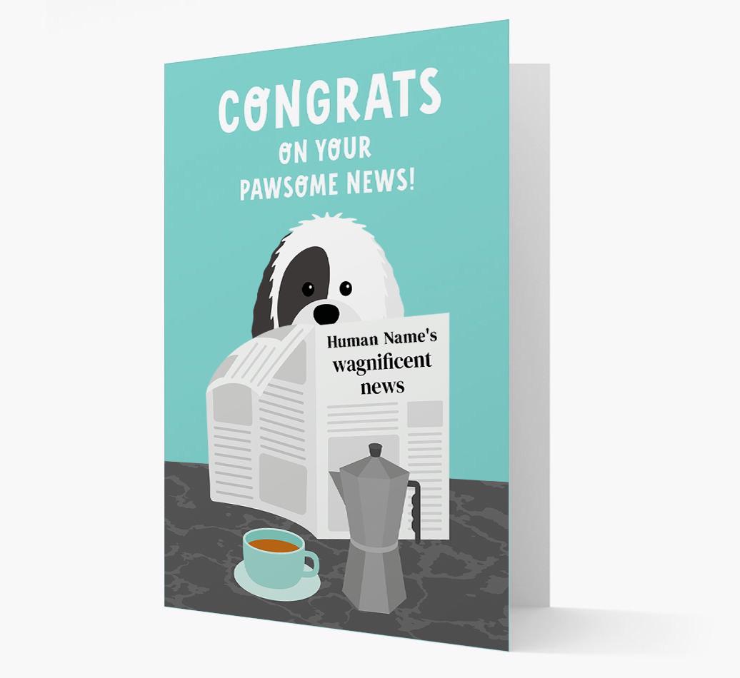 Congrats On Your Pawsome News: Personalized {breedFullName} Card