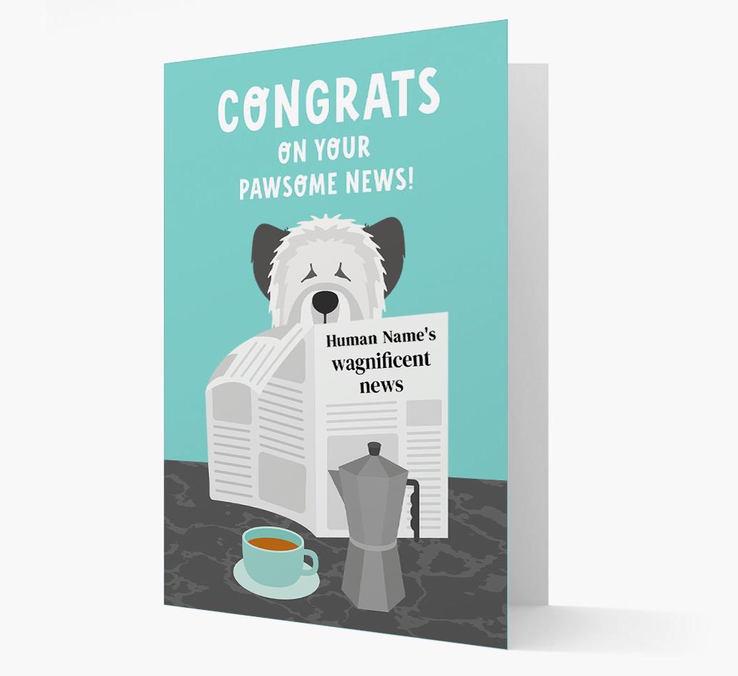 Congrats On Your Pawsome News: Personalized {breedFullName} Card
