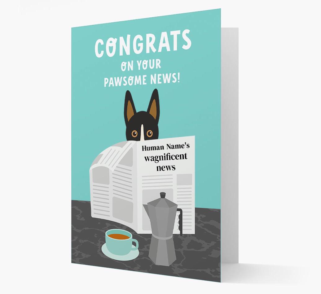 Congrats On Your Pawsome News: Personalized {breedFullName} Card