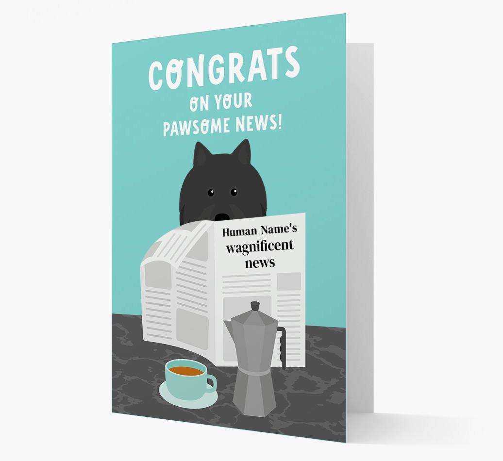 Congrats On Your Pawsome News: Personalized {breedFullName} Card