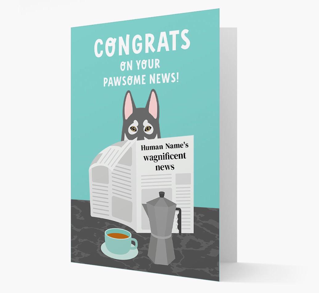 Congrats On Your Pawsome News: Personalized {breedFullName} Card