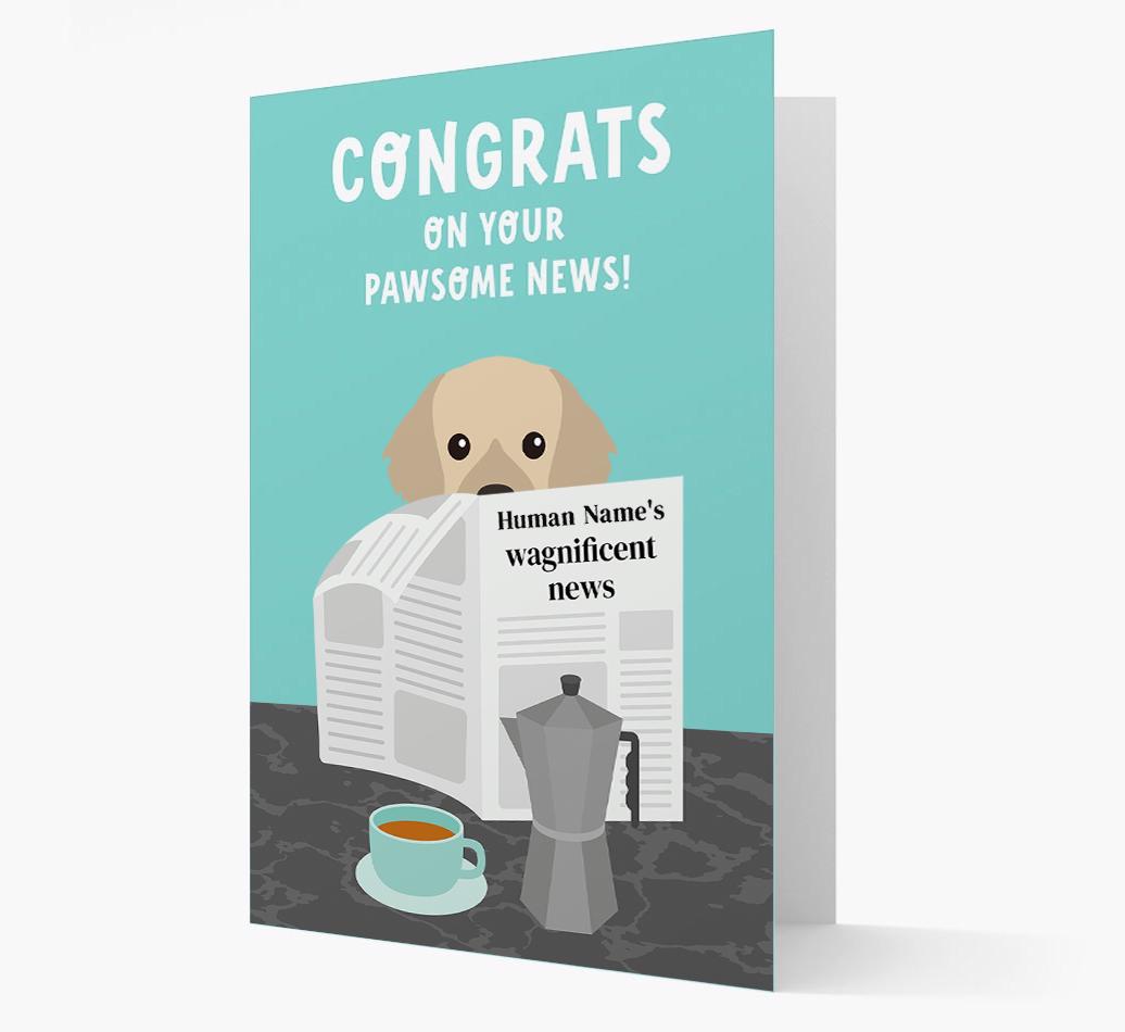 Congrats On Your Pawsome News: Personalized {breedFullName} Card
