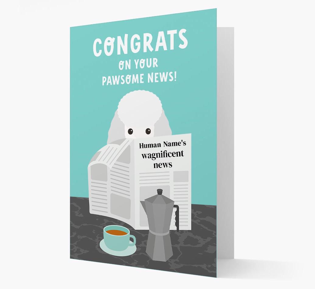 Congrats On Your Pawsome News: Personalized {breedFullName} Card