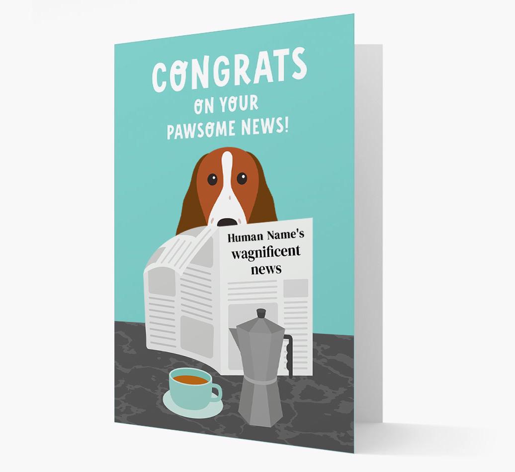 Congrats On Your Pawsome News: Personalized {breedFullName} Card