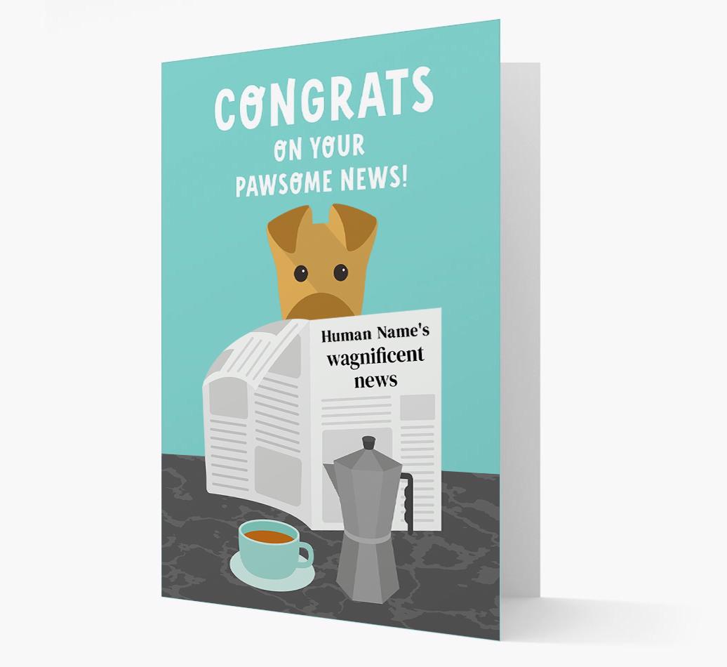 Congrats On Your Pawsome News: Personalized {breedFullName} Card