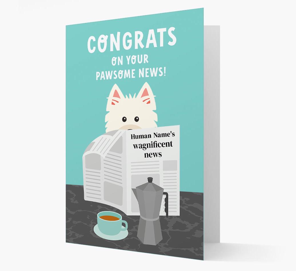 Congrats On Your Pawsome News: Personalized {breedFullName} Card