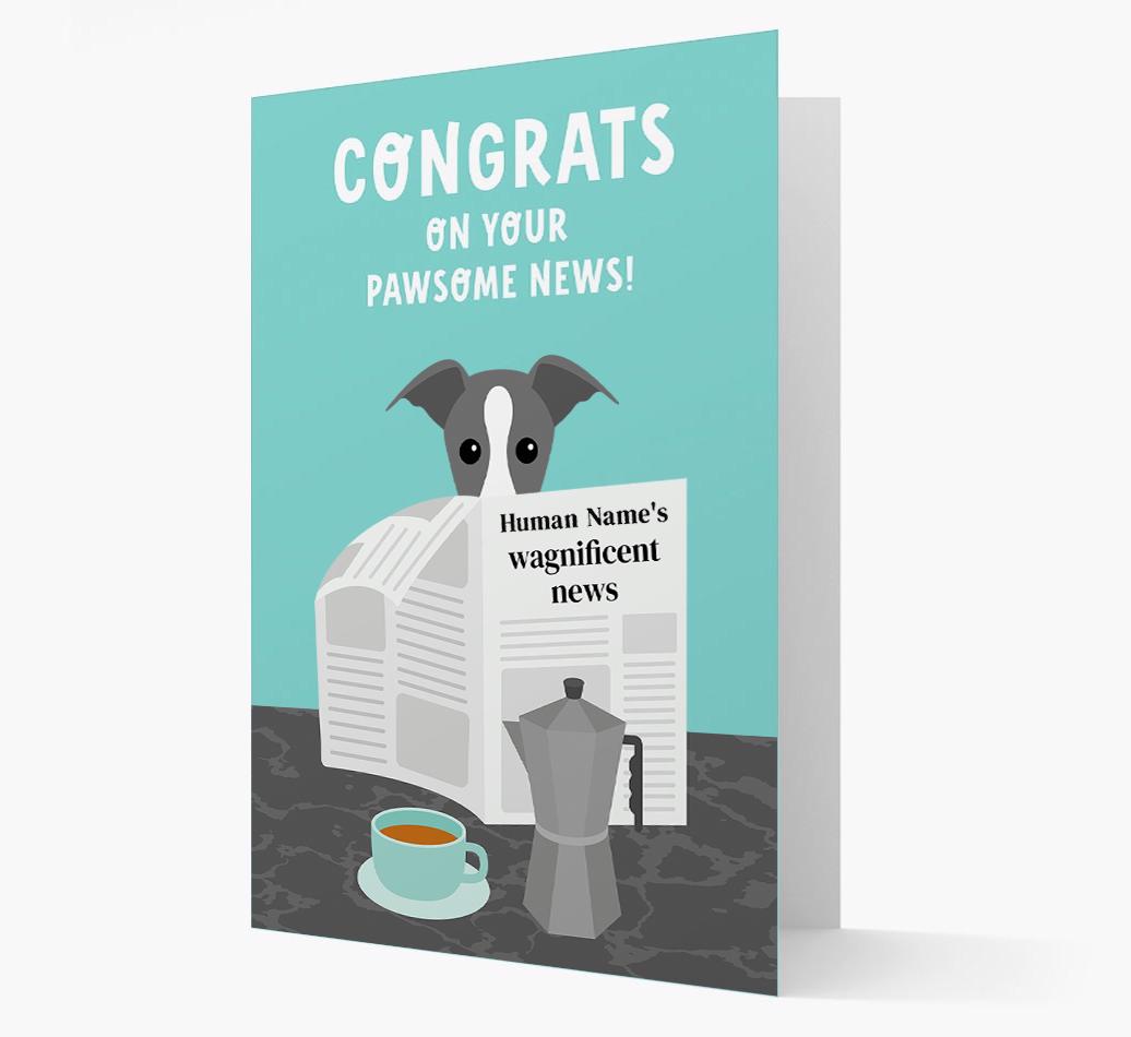 Congrats On Your Pawsome News: Personalized {breedFullName} Card