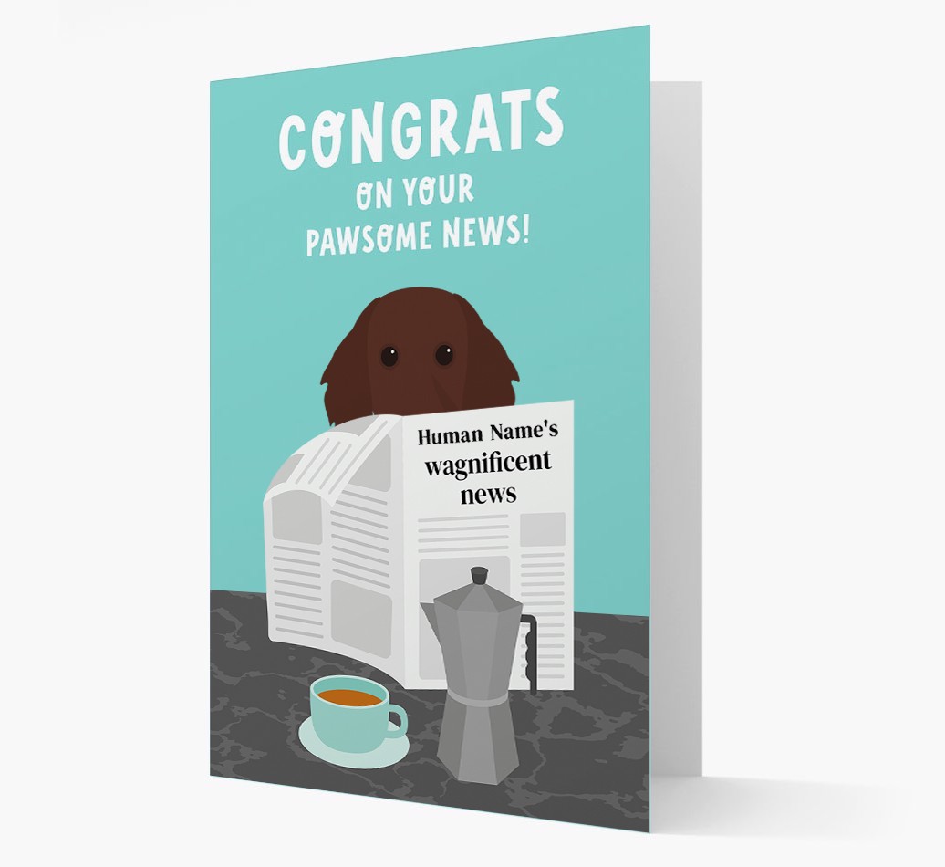 Congrats On Your Pawsome News: Personalized {breedFullName} Card