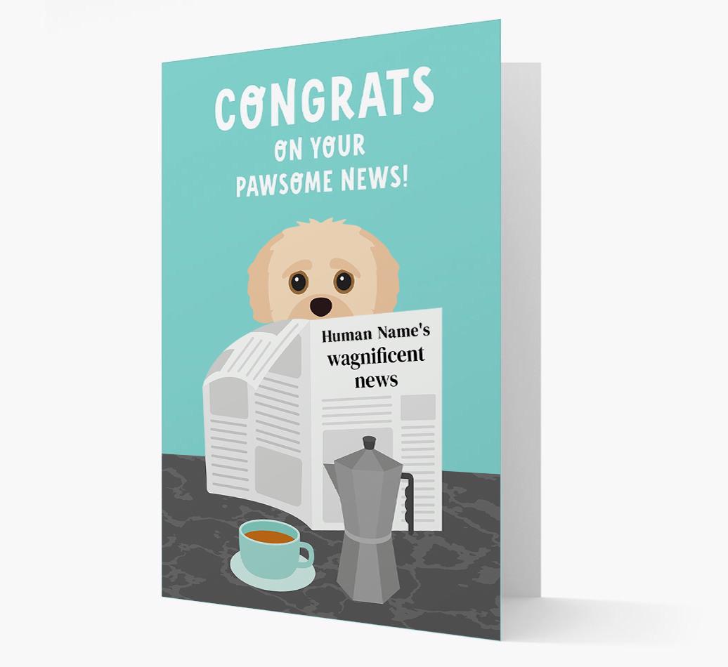 Congrats On Your Pawsome News: Personalized {breedFullName} Card