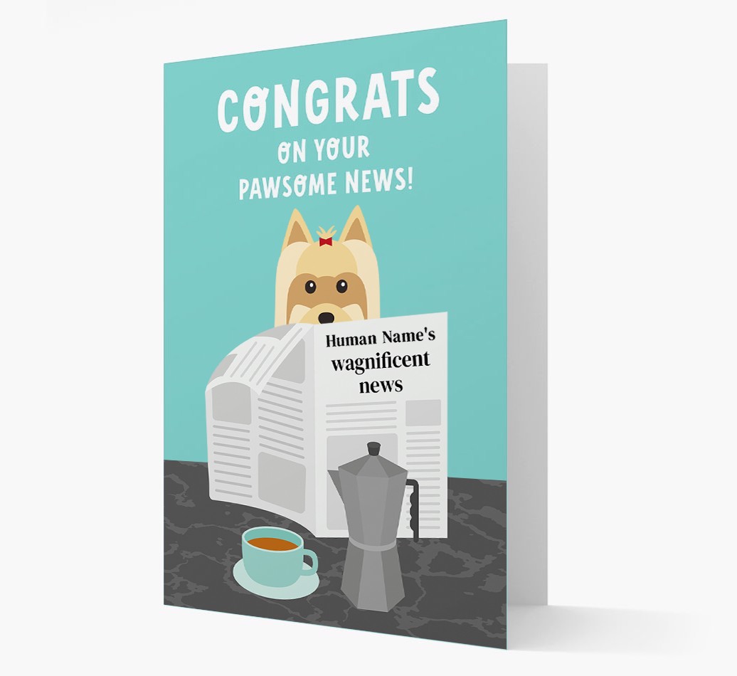 Congrats On Your Pawsome News: Personalised {breedFullName} Card