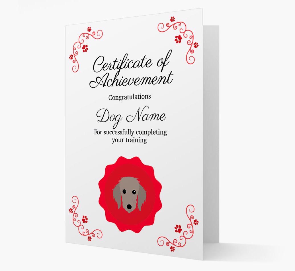Graduation Certificate: Personalized {breedFullName} Card