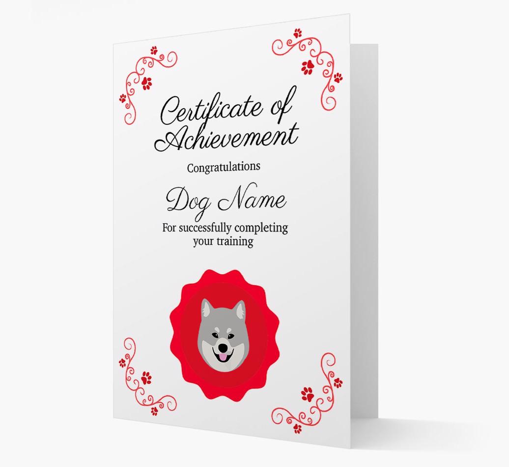 Graduation Certificate: Personalized {breedFullName} Card