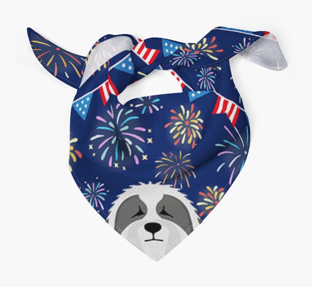 Independence Day Fireworks: {breedFullName} Bandana