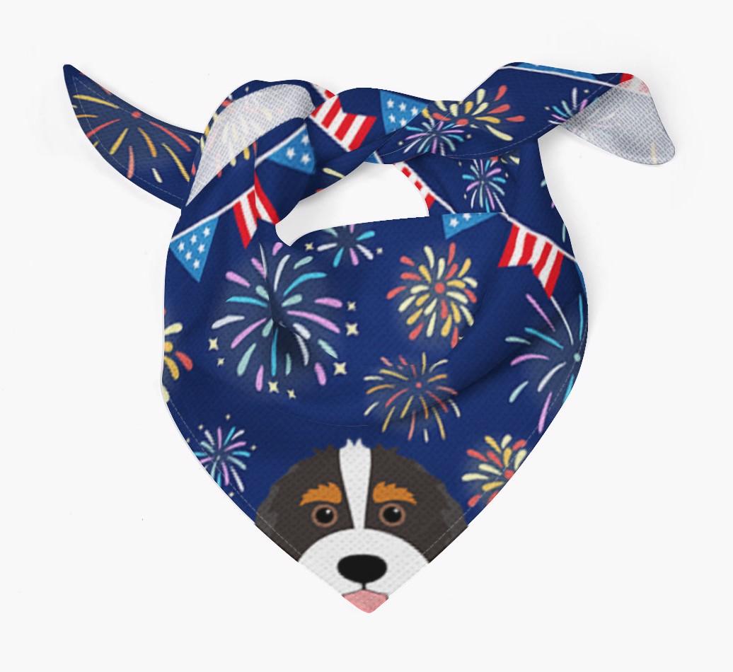 Independence Day Fireworks: {breedFullName} Bandana