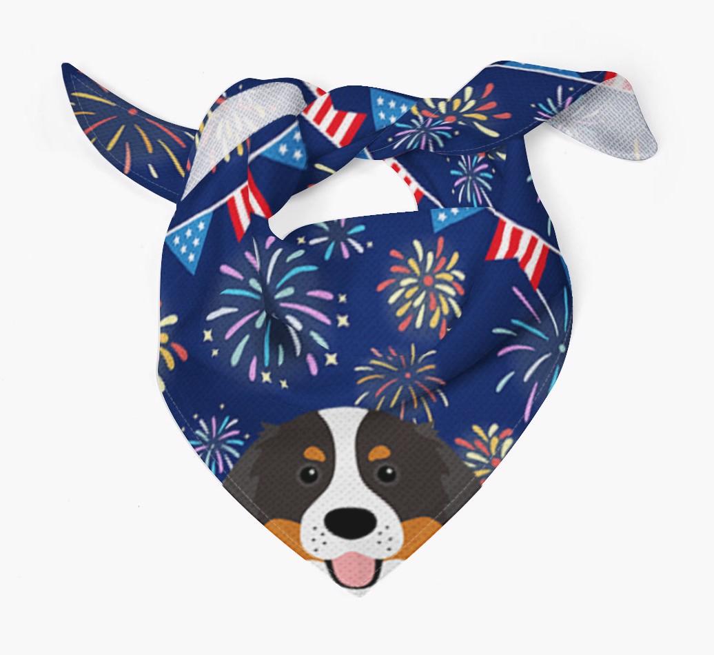 Independence Day Fireworks: {breedFullName} Bandana