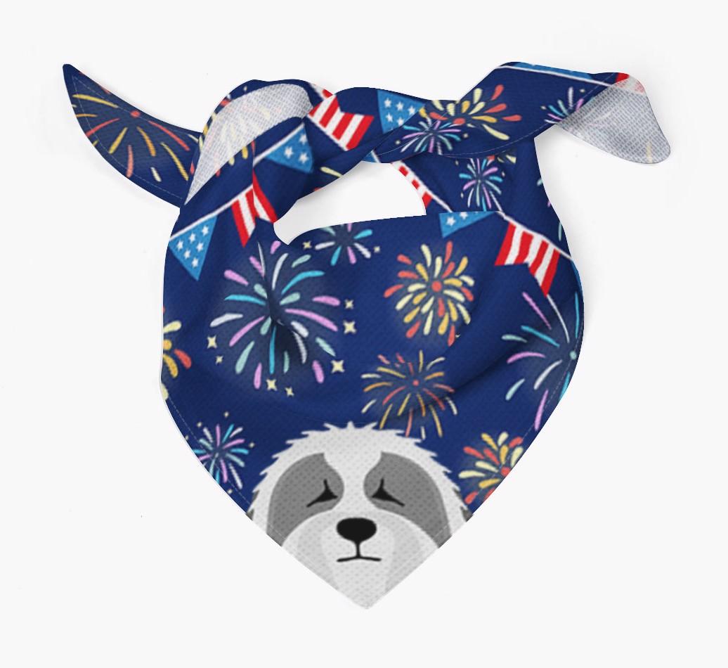 Independence Day Fireworks: {breedFullName} Bandana