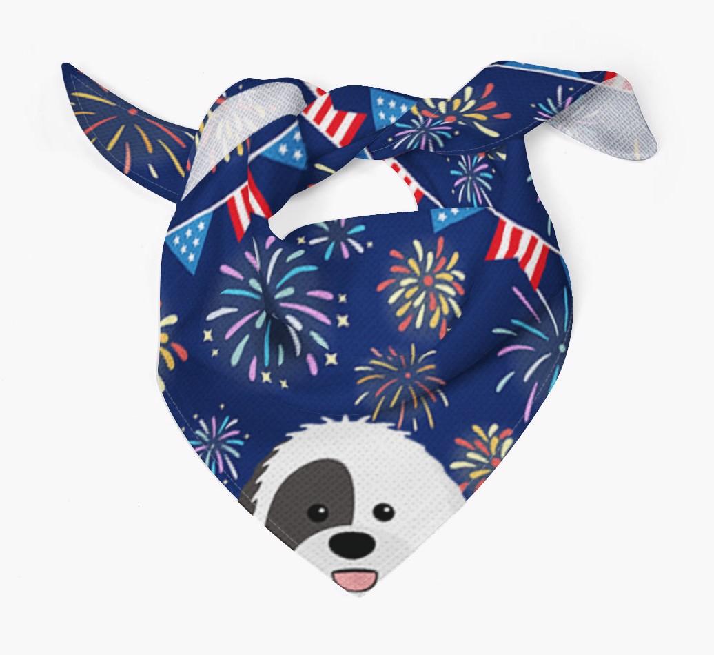 Independence Day Fireworks: {breedFullName} Bandana