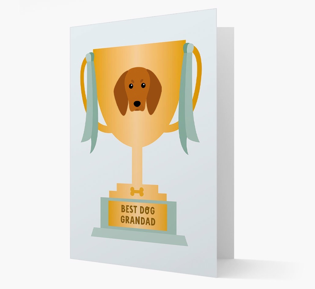 Best Grandad Trophy: Personalized {breedFullName} Card