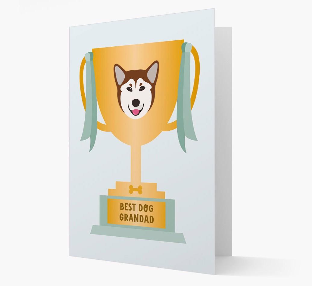 Best Grandad Trophy: Personalized {breedFullName} Card