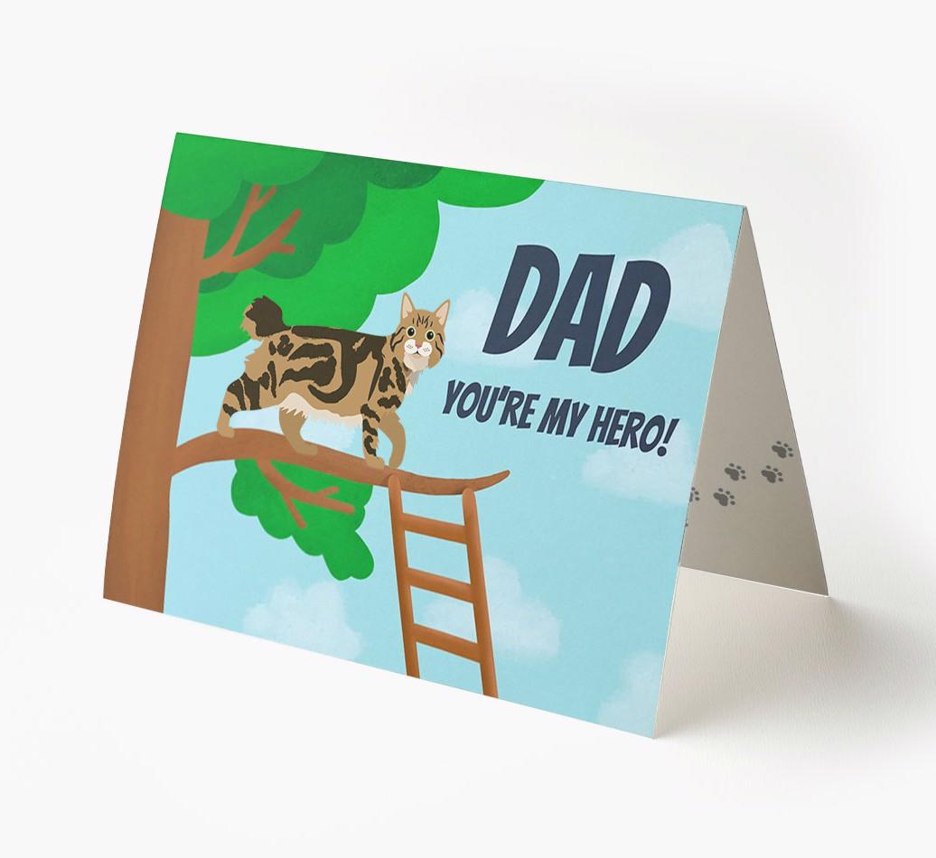 Dad, You're My Hero: Personalised {breedCommonName} Card