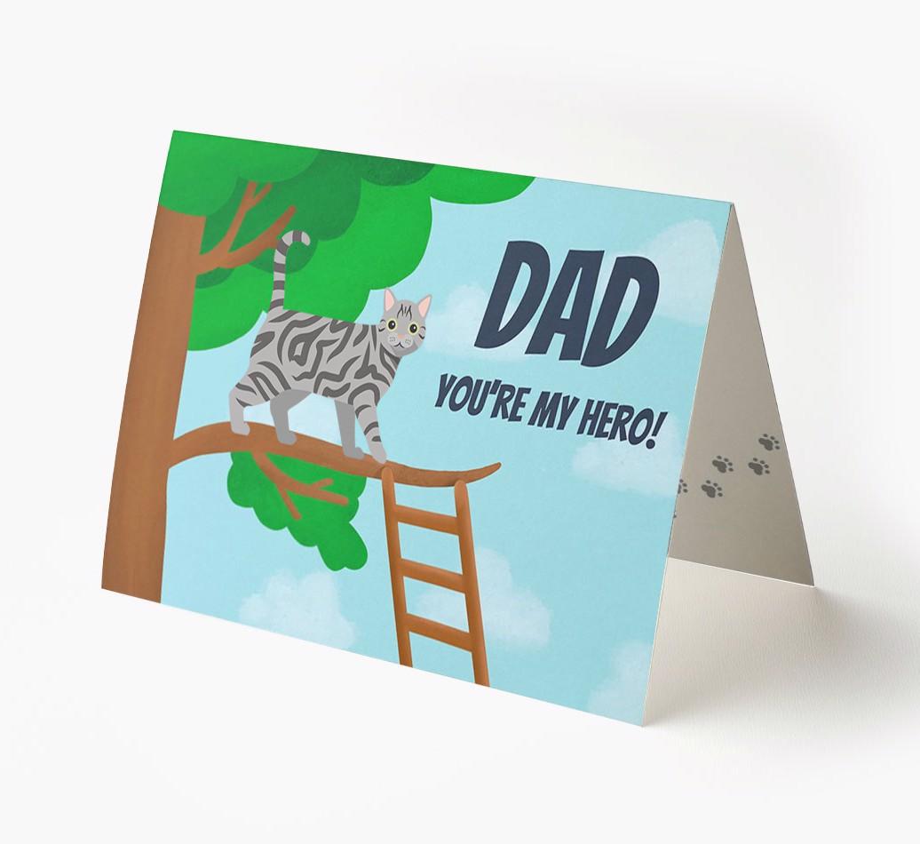 Dad, You're My Hero: Personalised {breedCommonName} Card