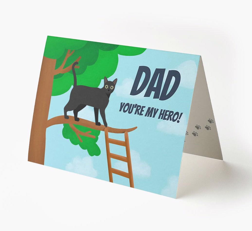 Dad, You're My Hero: Personalised {breedCommonName} Card