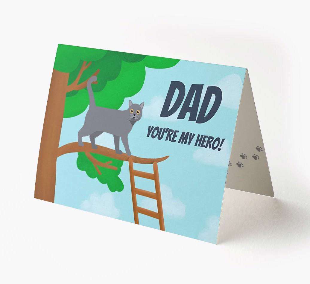 Dad, You're My Hero: Personalised {breedCommonName} Card