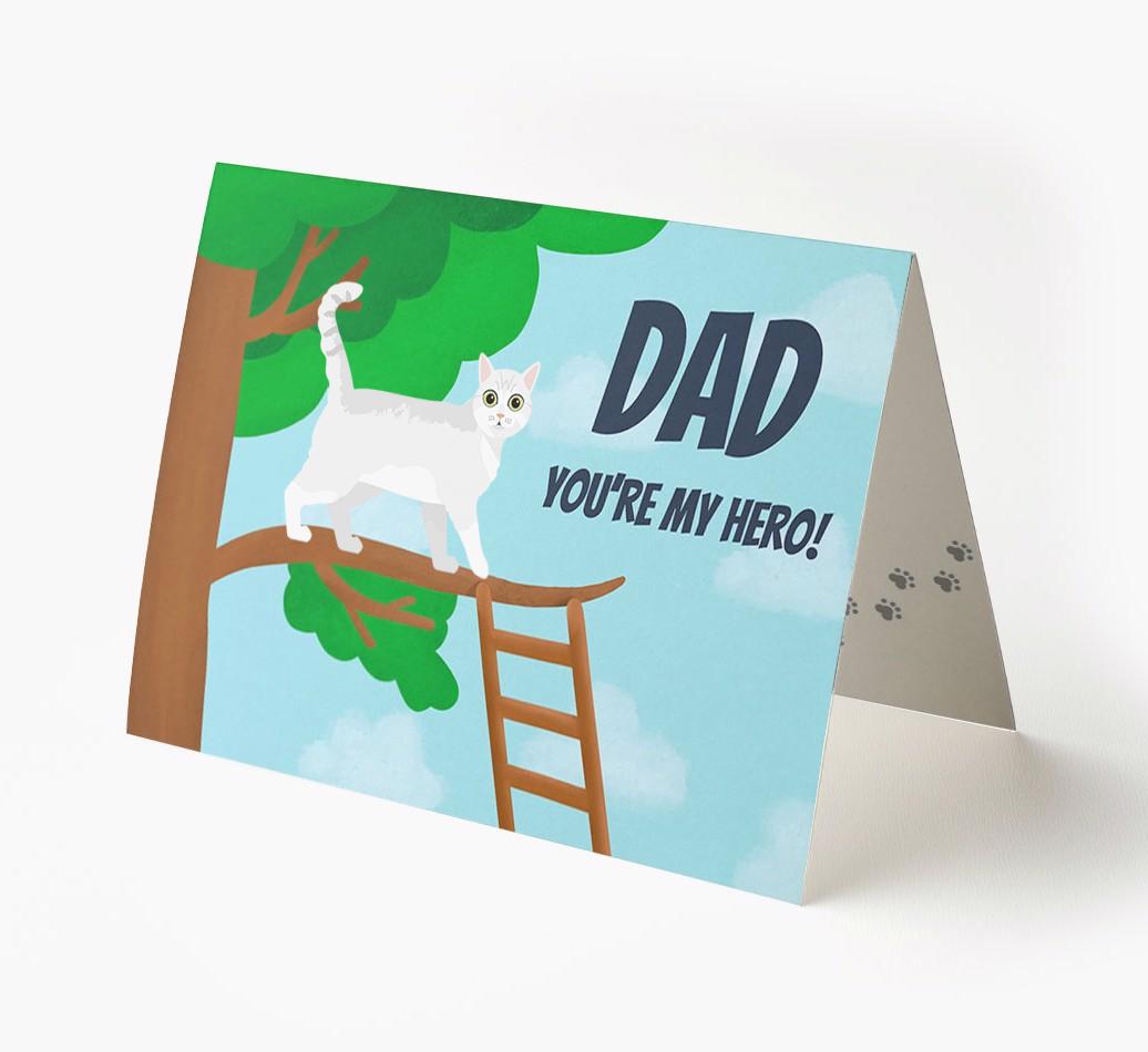 Dad, You're My Hero: Personalised {breedCommonName} Card