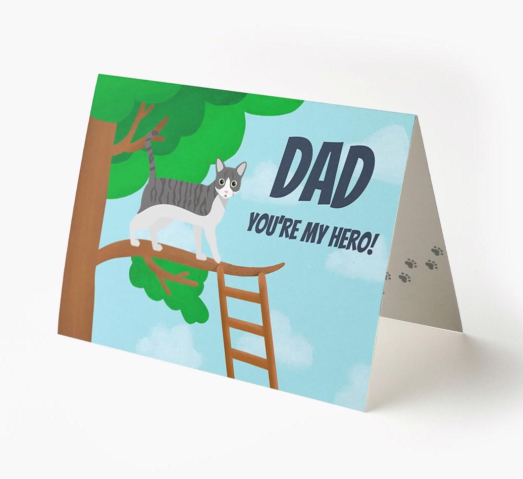 Dad, You're My Hero: Personalised {breedCommonName} Card