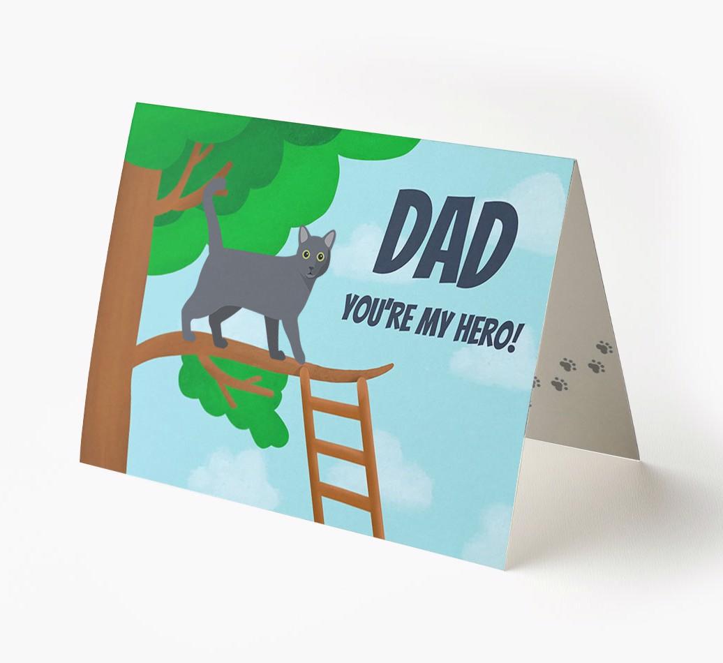 Dad, You're My Hero: Personalised {breedCommonName} Card