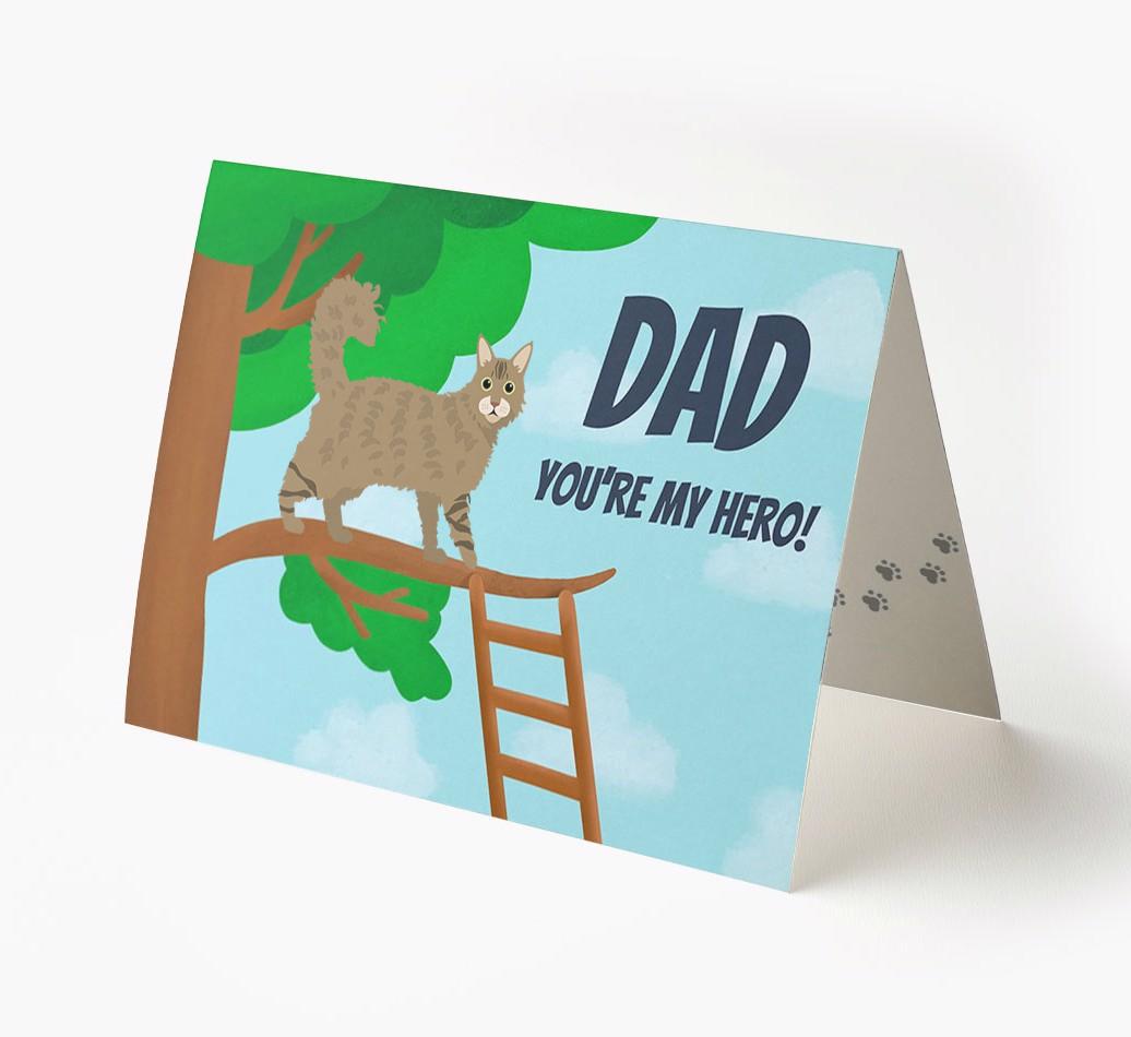 Dad, You're My Hero: Personalised {breedCommonName} Card